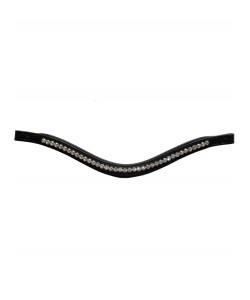 Frontal Cuir Noir "Cristaux Blancs" PLR Equitation - Cob