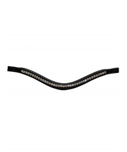 PLR Black Leather Browband "White Crystals" - Cob