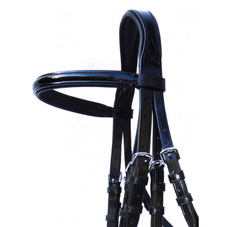 PLR Anatomic Double Bridle - Black Patent Leather
