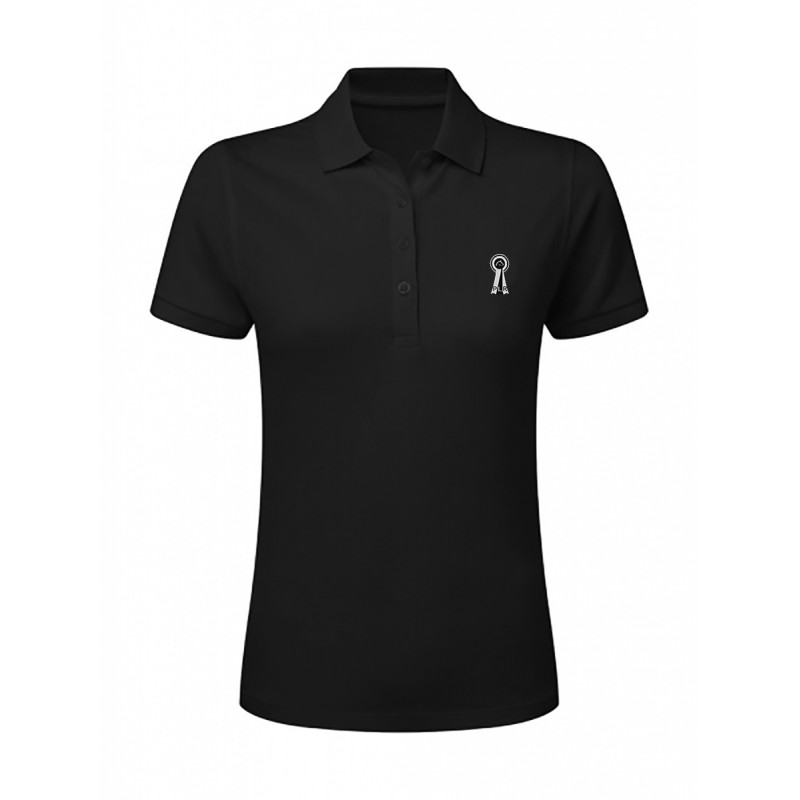 Polo Femme Signature Noir PLR Equitation