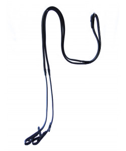 Paire de Rênes pour Bridon Anatomique PLR Equitation - Cuir Noir Verni - Taille Cob
