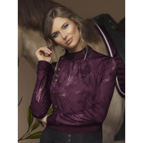 Polo technique d’équitation, Silhouette Wild Berry, à manches longues par Lamée