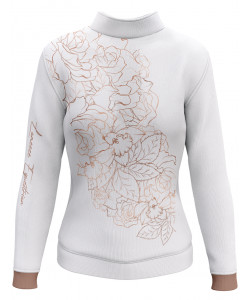 Rose Gold technical riding polo shirt, long sleeve, by Lamée
