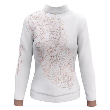 Rose Gold technical riding polo shirt, long sleeve, by Lamée