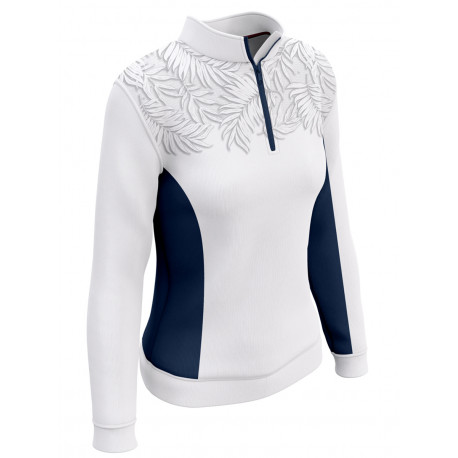 Silver Leaf long sleeve technical riding polo shirt by Lamée