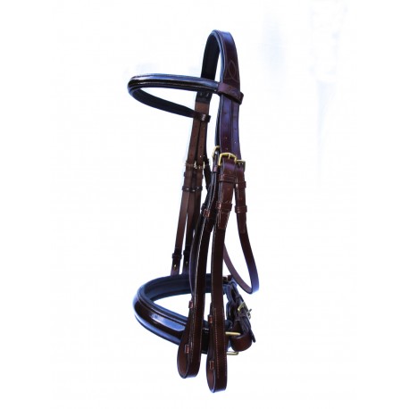 Exion Bride De Chasseur De Cheval Avec Rênes Doublées En Cuir Et Caoutchouc 1142686