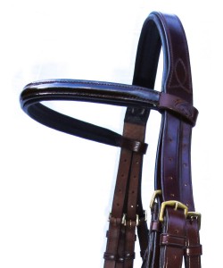 Bride Anatomique PLR Equitation - Cuir Anglais Brun avec Verni