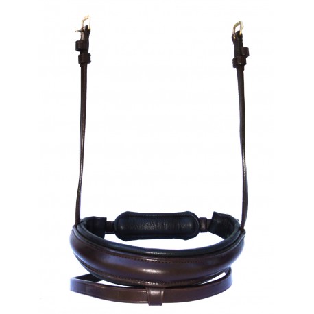 Muserolle Combinée de Bridon PLR - Cuir Anglais Muserolle Combinée de Bridon PLR - Cuir Anglais