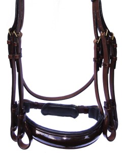 Bride Anatomique PLR Equitation - Cuir Anglais Brun avec Verni