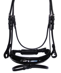 PLR Anatomic Bridle - Black Leather with Patent